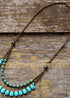 Boho Necklace, Blue Agate, Jasper and Seeds